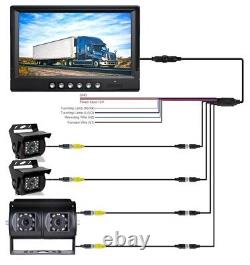 Iposter 9 Quad Monitor Black Dual Head Rear View Reversing Cameras For Truck Rv