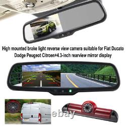 NEW Brake Light Rear View Reverse Camera + 4.3Mirror Monitor For Fiat Ducato