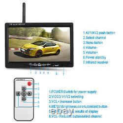 RV Truck Trailer Wireless Dual Backup Camera 7 Monitor Rear View Reversing Kit