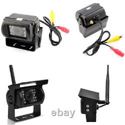 RV Truck Trailer Wireless Dual Backup Camera 7 Monitor Rear View Reversing Kit