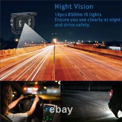 Rear View Reversing Safety Backup Ir Camera System Kit 7 Touch Buttons LCD