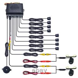 Rear view reversing system set 8-sensor reversing radar + 16.5mm external camera