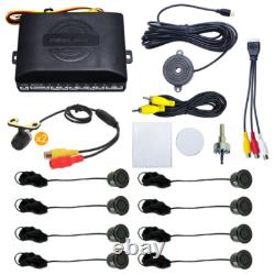 Rear view reversing system set 8-sensor reversing radar + 16.5mm external camera