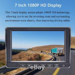Solar Wireless Reverse Camera 7'' Rear View DVR Monitor For Camper/Hitch/Trailer