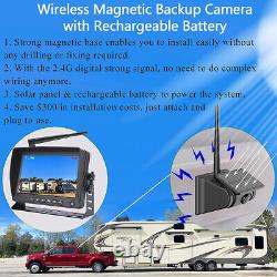 Solar Wireless Reverse Camera 7'' Rear View DVR Monitor For Camper/Hitch/Trailer