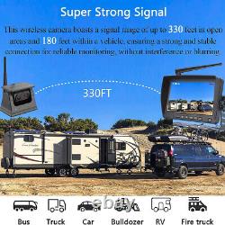 Solar Wireless Reverse Camera 7'' Rear View DVR Monitor For Camper/Hitch/Trailer
