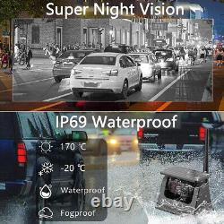 Solar Wireless Reverse Camera 7'' Rear View DVR Monitor For Camper/Hitch/Trailer