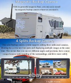 Solar Wireless Reverse Camera 7'' Rear View DVR Monitor For Camper/Hitch/Trailer