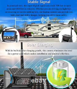 Solar Wireless Reverse Camera 7'' Rear View DVR Monitor For Camper/Hitch/Trailer