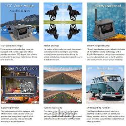 Solar Wireless Reverse Camera 7'' Rear View DVR Monitor For Camper/Hitch/Trailer