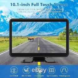 Wired Backup Camera System with 10.1 Touch Monitor, 3 HD 1080P Rear View& Si