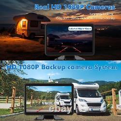 Wired Backup Camera System with 10.1 Touch Monitor, 3 HD 1080P Rear View& Si