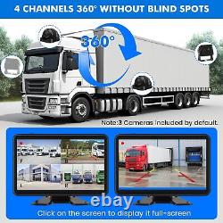 Wired Backup Camera System with 10.1 Touch Monitor, 3 HD 1080P Rear View& Si