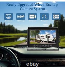 Wired Reverse Rear View Backup Camera 7 1080P AHD Monitor, IP69K No Water Leaka