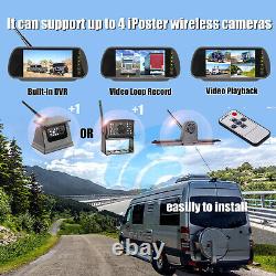 Wireless7Car DVR Quad Monitor Mirror Brake Light Backup Reverse Camera Fit Fiat
