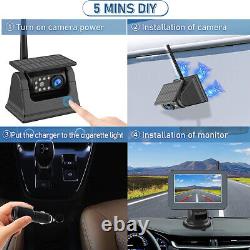 Wireless 5 monitor solar magnetic battery reversing camera For truck caravan RV