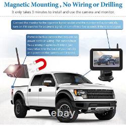 Wireless 5 monitor solar magnetic battery reversing camera For truck caravan RV