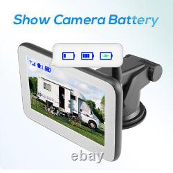 Wireless 5 monitor solar magnetic battery reversing camera For truck caravan RV