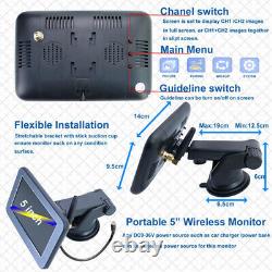 Wireless 5 monitor solar magnetic battery reversing camera For truck caravan RV