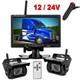 Wireless 7 Monitor 2x Rear View Reverse Camera Kit 12-24v Truck Caravan Trailer