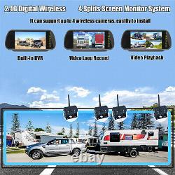 Wireless 7 Quad Mirror Monitor DVR Reversing Rear View Camera for Caravan 32gb