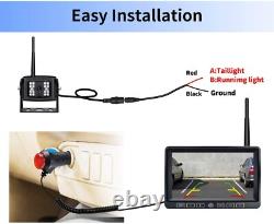 Wireless Backup Camera System Kit 7'' Monitor Reverse Rear View Camera W01