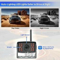 Wireless Car Backup Reverse Camera 7 Monitor Rear View Kit For RV Truck Trailer