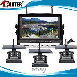Wireless Solar Magnetic Camera 7 Monitor DVR 1080P IR For Rear View Reversing