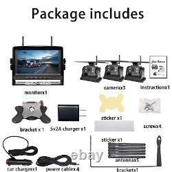 Wireless Solar Magnetic Camera 7 Monitor DVR 1080P IR For Rear View Reversing